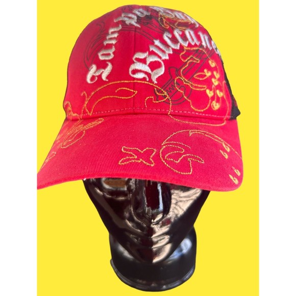 Tampa Bay Buccaneers Hat Womens Red Snapback Trucker Cap Reebok Embroidered Flag - Picture 1 of 8